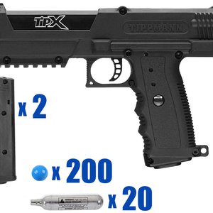 Tippmann TiPX Oscar Paintball Pistol Package Kit - Black/Black