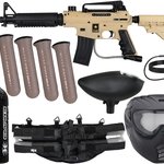 Tippmann US Army Alpha Black Elite Tactical Epic Paintball Gun Package Kit - Tan