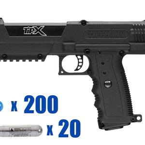 Tippmann TiPX India Paintball Pistol Package Kit - Black/Black