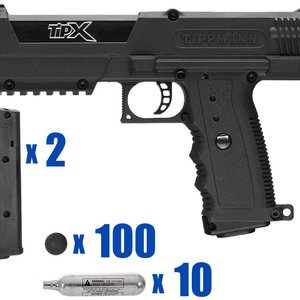 Tippmann TiPX November Paintball Pistol Package Kit - Black/Black