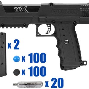 Tippmann TiPX Quebec Paintball Pistol Package Kit - Black/Black