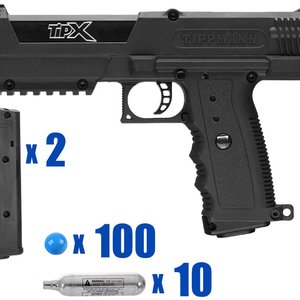 Tippmann TiPX Mike Paintball Pistol Package Kit - Black/Black